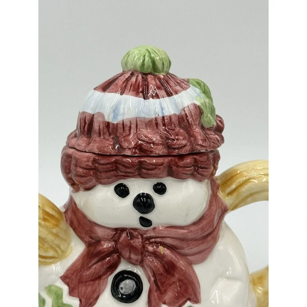 Snowman Teapot Winter Christmas Small‎ Personal Size Wang's International Decor